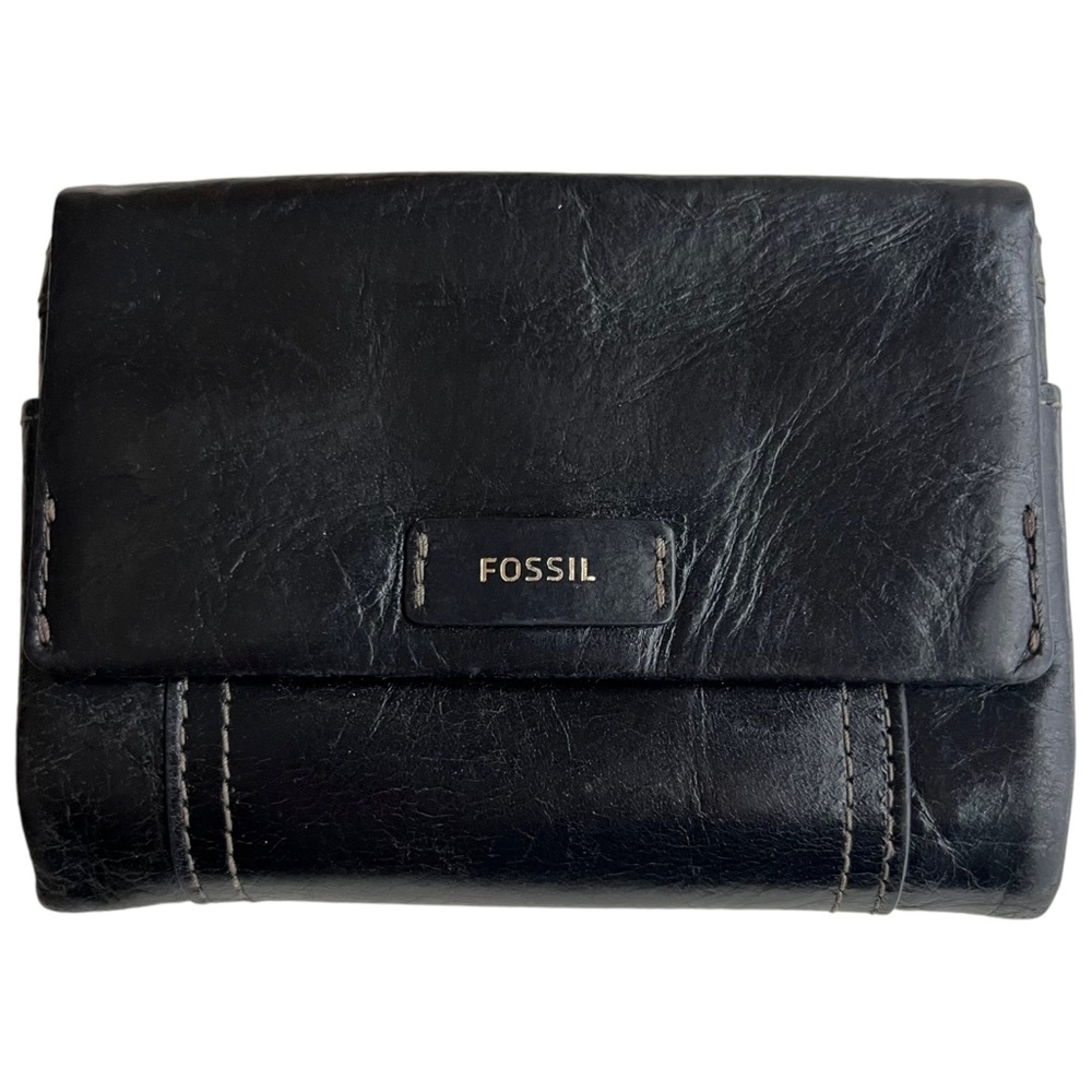 Fossil Wallet Ellis Multifunctional Black Leather